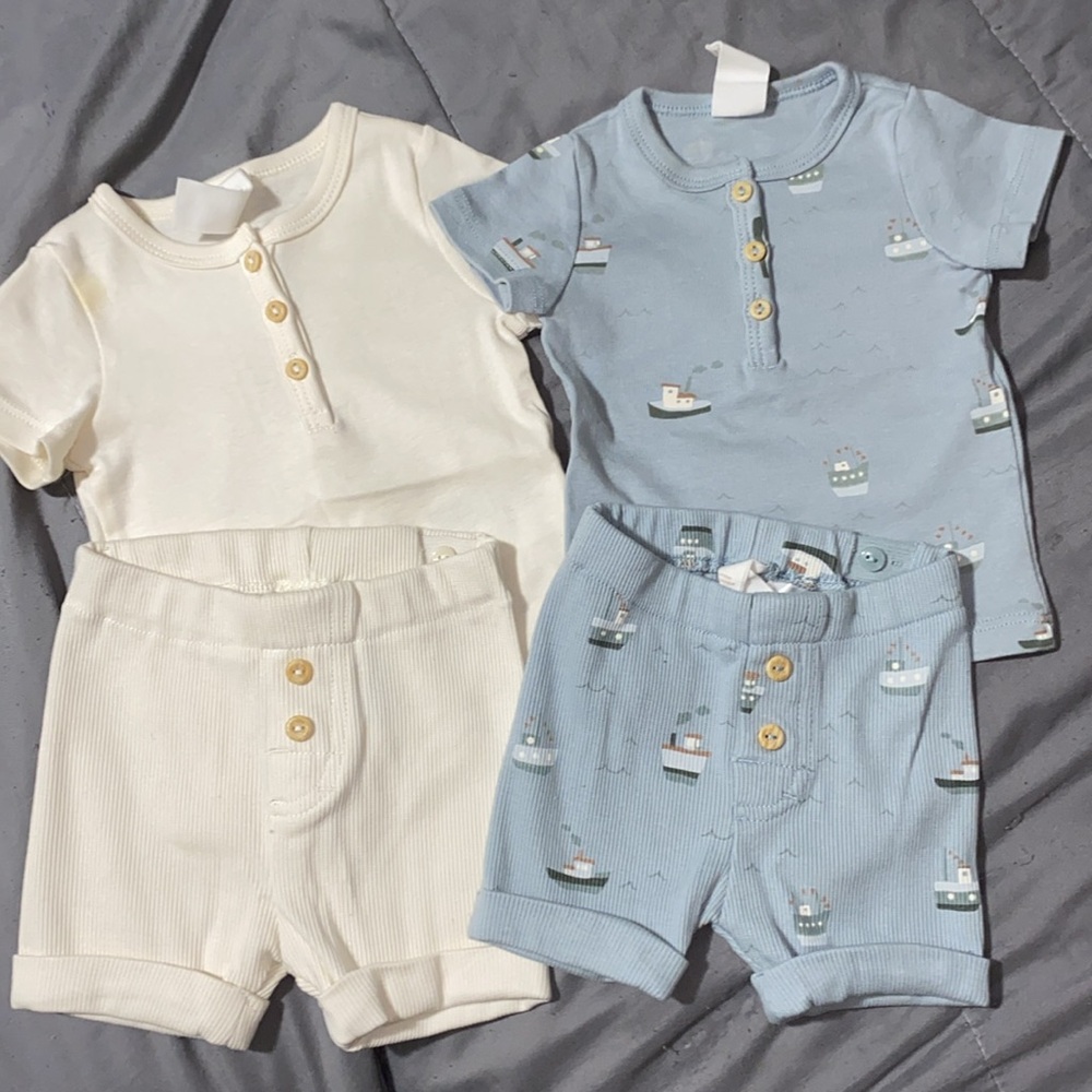 4 piece baby boy cotton set
